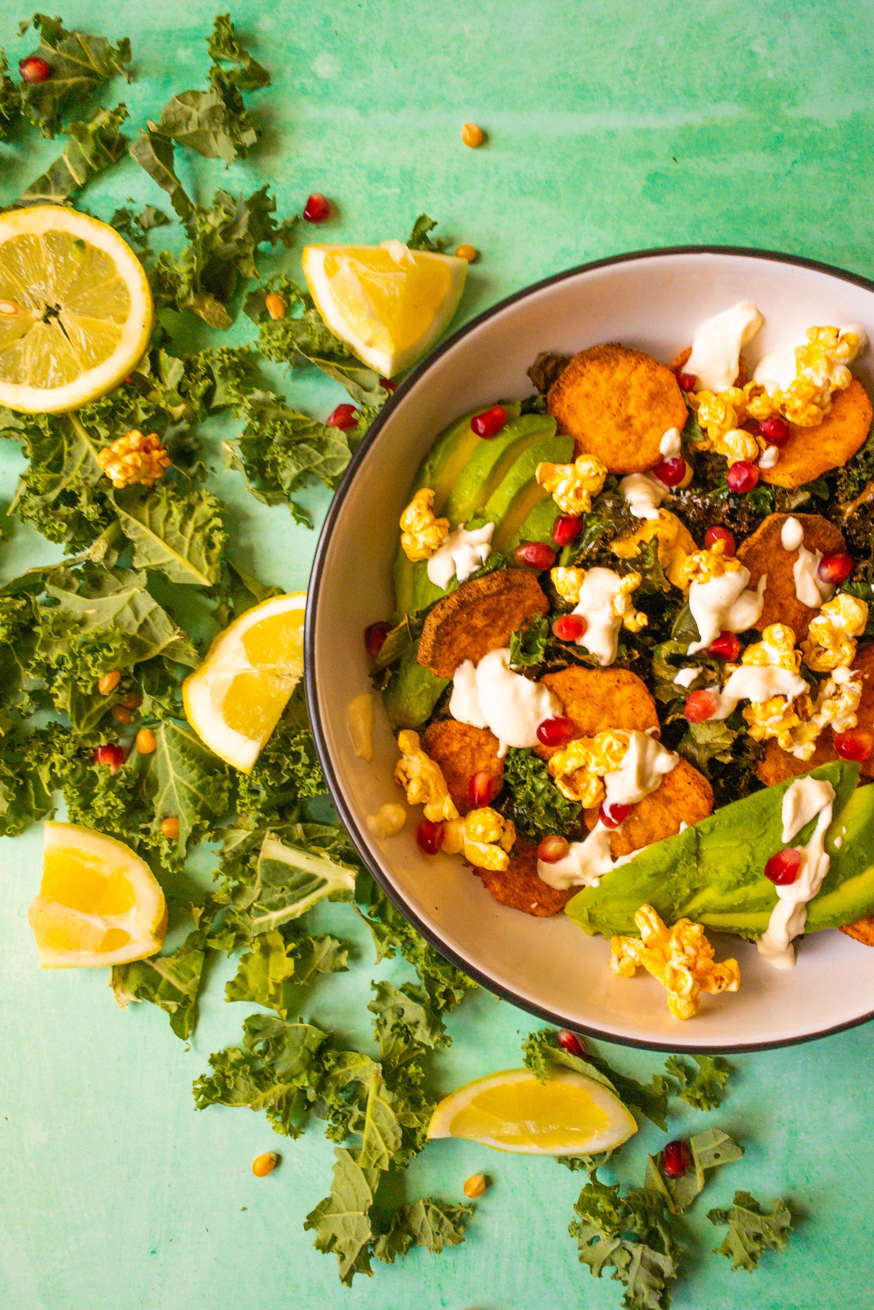 Crispy Kale and Sweet Potato Salad