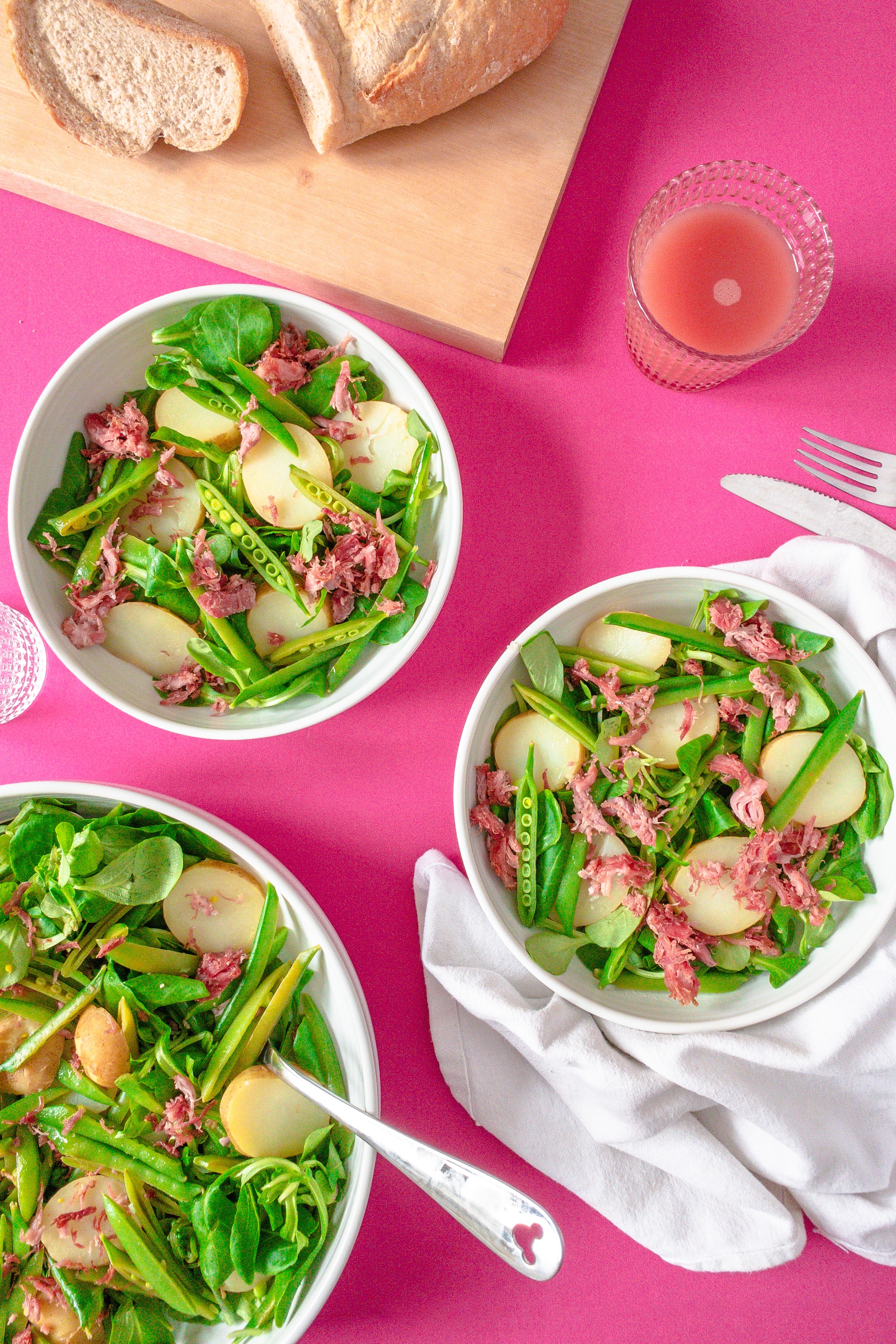Pea Potato and Ham Salad